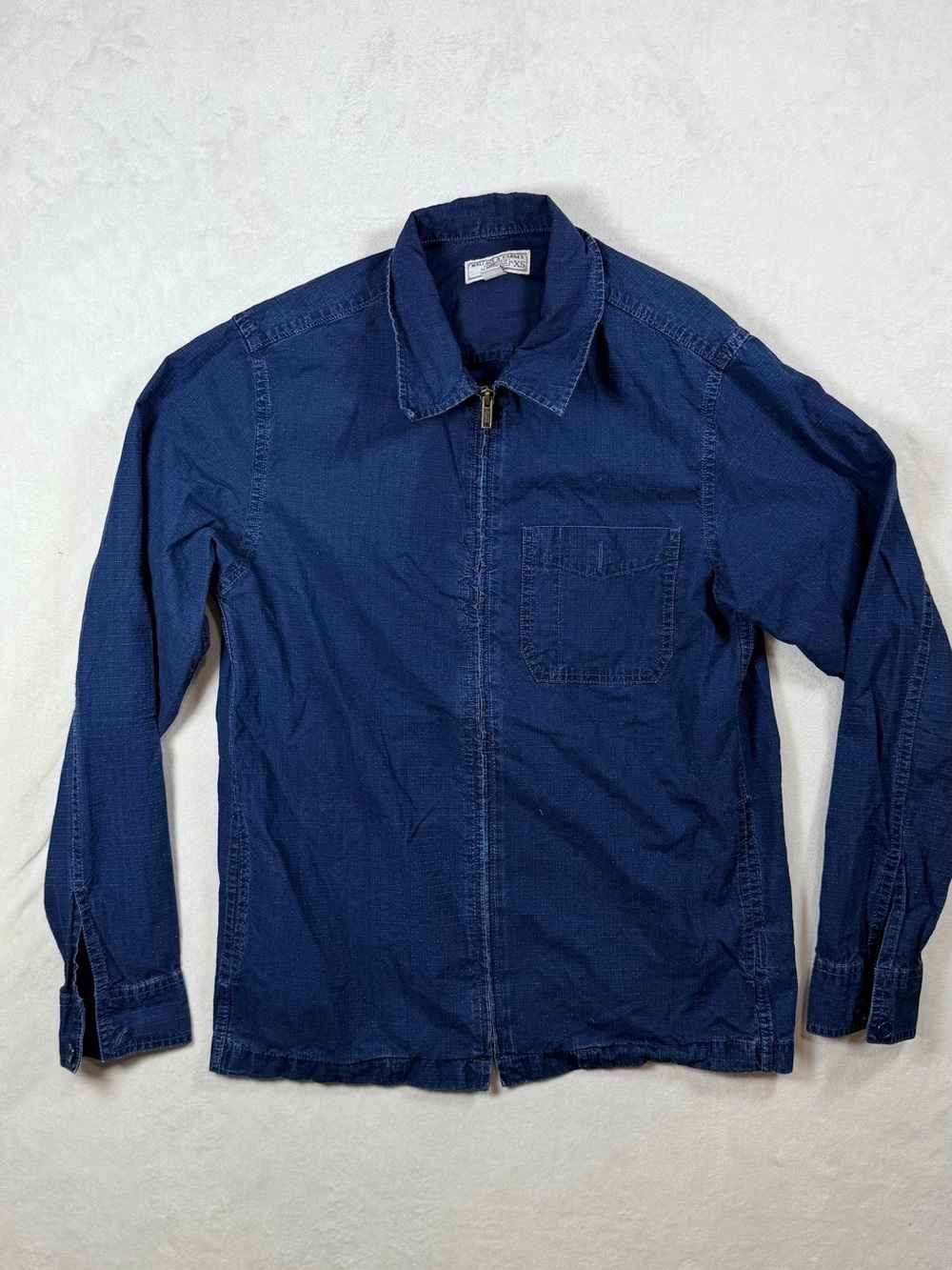 Men's Wallace & Barnes XS Navy Lightweight Zip Shirt Jacket Chambray Western
